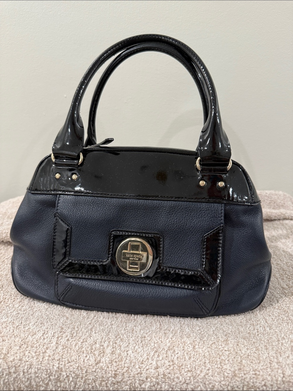 Kate Spade Black Leather and Patent Top-Handle Women's Satchel